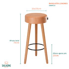 Kit 2 Banquetas Londres Cor Amarula - Speciale Home