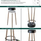 Kit 2 Banquetas Londres Cor Preta Salaone