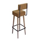 Kit 2 Banquetas Madeira Maciça Couro Sintético Barcelona  Mar