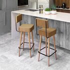 Kit 2 Banquetas Madeira Maciça Couro Sintético Barcelona  Mar