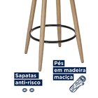 Kit 2 Banquetas Madeira Maciça Couro Sintético Moscou  Preto/