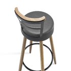 Kit 2 Banquetas Madeira Maciça Couro Sintético Moscou  Preto/