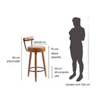 Kit 2 Banquetas Madeira Maciça Couro Sintético Napoles Marrom