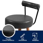 Kit 2 Banquetas Madeira Maciça Couro Sintético Napoles Preto/