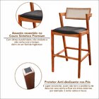 Kit 2 Banquetas Madeira Maciça, Estofada E Rattan De Fibra 10