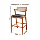 Kit 2 Banquetas Madeira Maciça, Estofada E Rattan De Fibra 10