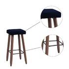 Kit 2 Banquetas Malbec Suede Azul Marinho Pés Palito Bnn Decor