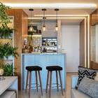 Kit 2 Banquetas Malbec Suede Preto Pés Palito Bnn Decor