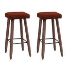 Kit 2 Banquetas Malbec Suede Telha Pés Palito Bnn Decor