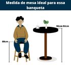 Kit 2 Banquetas Média Cromada Com Encosto Assento Preto