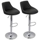 Kit 2 Banquetas Milano Carmel Estofada Giratória C/ Regulagem