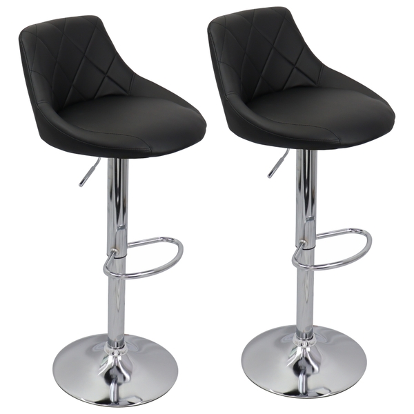 Kit 2 Banquetas Milano Carmel Estofada Giratória C/ Regulagem