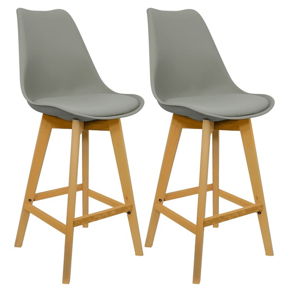 Kit 2 Banquetas Monty Leda Luisa Saarinen Alta Base Fixa Made