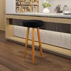 Kit 2 Banquetas P/cozinha Alta Pés Palito Tecido Preto