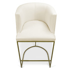 Kit 2 Banquetas Paola Linho Base Metálica Dourada D01 - D'ros