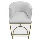 Kit 2 Banquetas Paola Linho Base Metálica Dourada D01 - D'ros