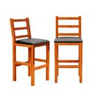 Kit 2 Banquetas Para Bancada Madeira Maciça Assento Estofado