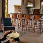 Kit 2 Banquetas Para Cozinha Americana Bar Alta Bistro Madeir