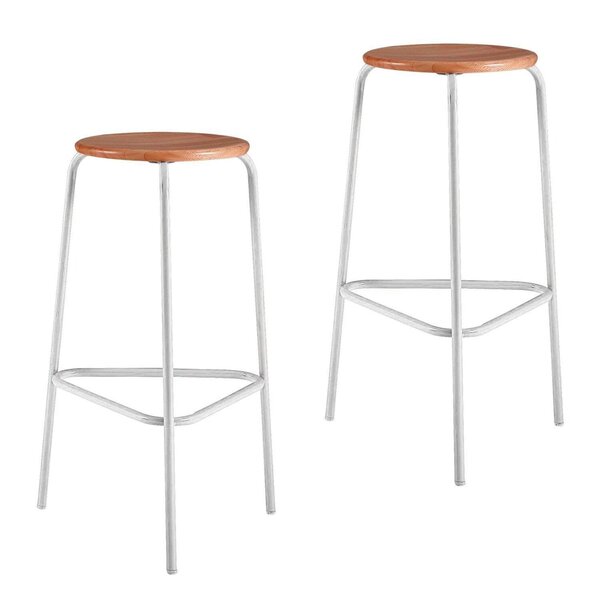 Kit 2 Banquetas Para Cozinha Com Base De Aço Cumbuca Branco/n