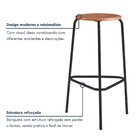 Kit 2 Banquetas Para Cozinha Com Base De Aço Cumbuca Preto/na