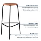 Kit 2 Banquetas Para Cozinha Com Base De Aço Cumbuca Preto/na