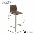 Kit 2 Banquetas Para Sala De Jantar Estofadas Premium Marrom