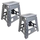 Kit 2 Banquetas Plásticas Dobráveis 150kg Banco Portátil 39c