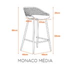 Kit 2 Banquetas Polipropileno E Aço Mônaco Média Espresso Móv