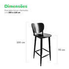 Kit 2 Banquetas Pretas De Madeira Maciça Para Cozinha America