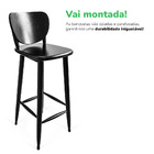 Kit 2 Banquetas Pretas De Madeira Maciça Para Cozinha America