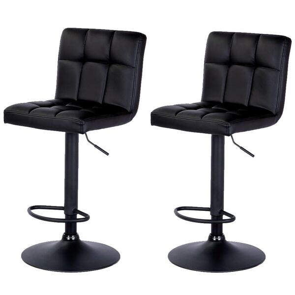 Kit 2 Banquetas Recife Rivatti Em Poliuretano Preto Base Disc