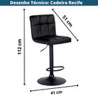 Kit 2 Banquetas Recife Rivatti Em Poliuretano Preto Base Disc