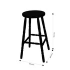 Kit 2 Banquetas sem Encosto 71cm Dalas Ecomóveis Preto