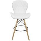 Kit 2 Banquetas Slim Eiffel Wood Estofada - Branco -Sala Cozi