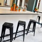 Kit 2 Banquetas Tolix Iron Aço Carbono Industrial - Preto