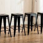 Kit 2 Banquetas Tolix Iron Aço Carbono Industrial - Preto