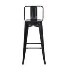 Kit 2 Banquetas Tolix Iron Com Encosto Preto Brilhante Indust