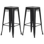 Kit 2 Banquetas Tolix Iron Design Industrial Preto Fosco 76 C