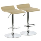 Kit 2 Banquetas Toquio Wave Giratória C/ Regulagem Bege