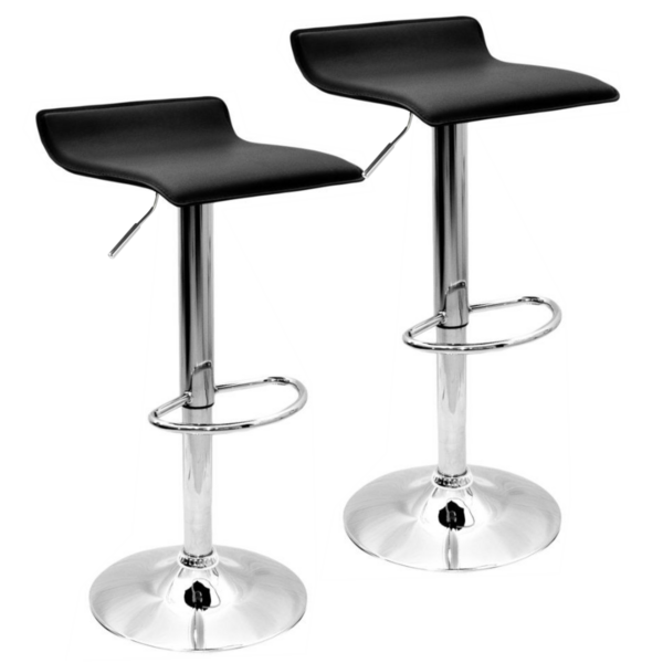 Kit 2 Banquetas Toquio Wave Giratória Com Regulagem - Preto P