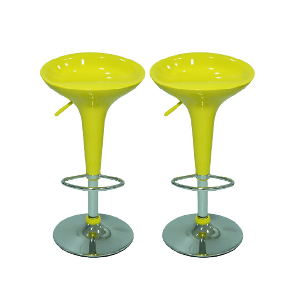 Kit 2 Banquetas Tulipa Assento Abs Giratória Best Amarelo