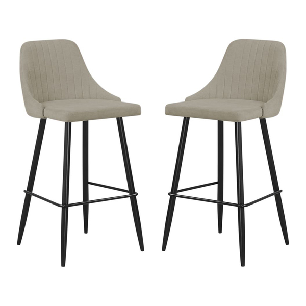 Kit 2 Banquetas Ubá 50 Cm Estofada Encosto Bancada Bistrô Pés