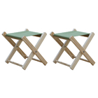 Kit 2 Banquinho De Madeira Banqueta Pescador - Verde