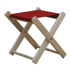 Kit 2 Banquinho De Madeira Banqueta Pescador-vermelho