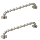 Kit 2 Barra Alca Apoio 40cm Inox Escovado Idoso ou PCD