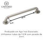 Kit 2 Barra Alca Apoio 40cm Inox Escovado Idoso ou PCD