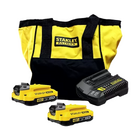 Kit 2 Baterias 20v 2ah + Carregador E Bolsa Scb222ck Stanley