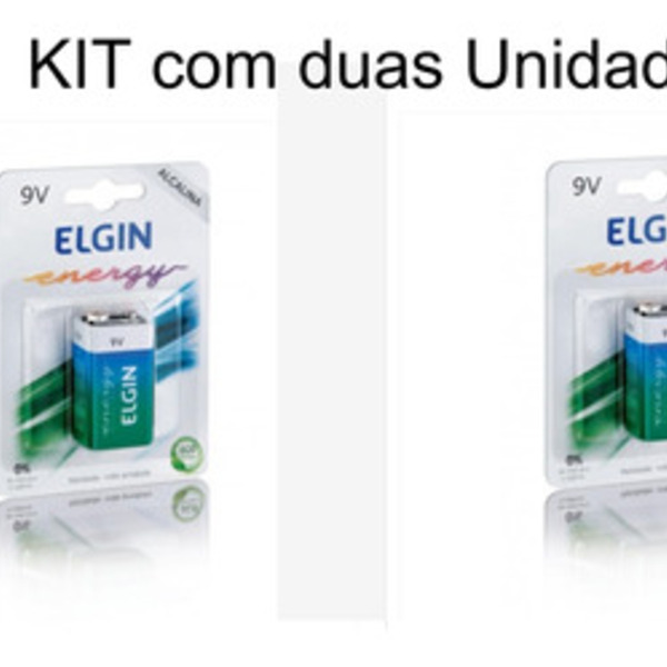 Kit 2 Baterias Elgin Alcalina 6lr61 9v Promoção