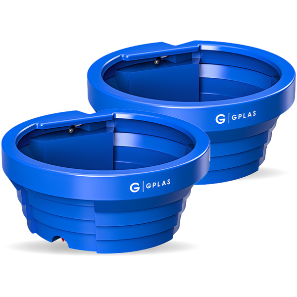 Kit 2 Bebedouros Para Gado 1.000l Azul Gplas