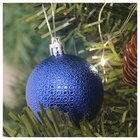 Kit 2 Bolas Enfeite Natalino Árvore De Natal 70mm Azul Escuro